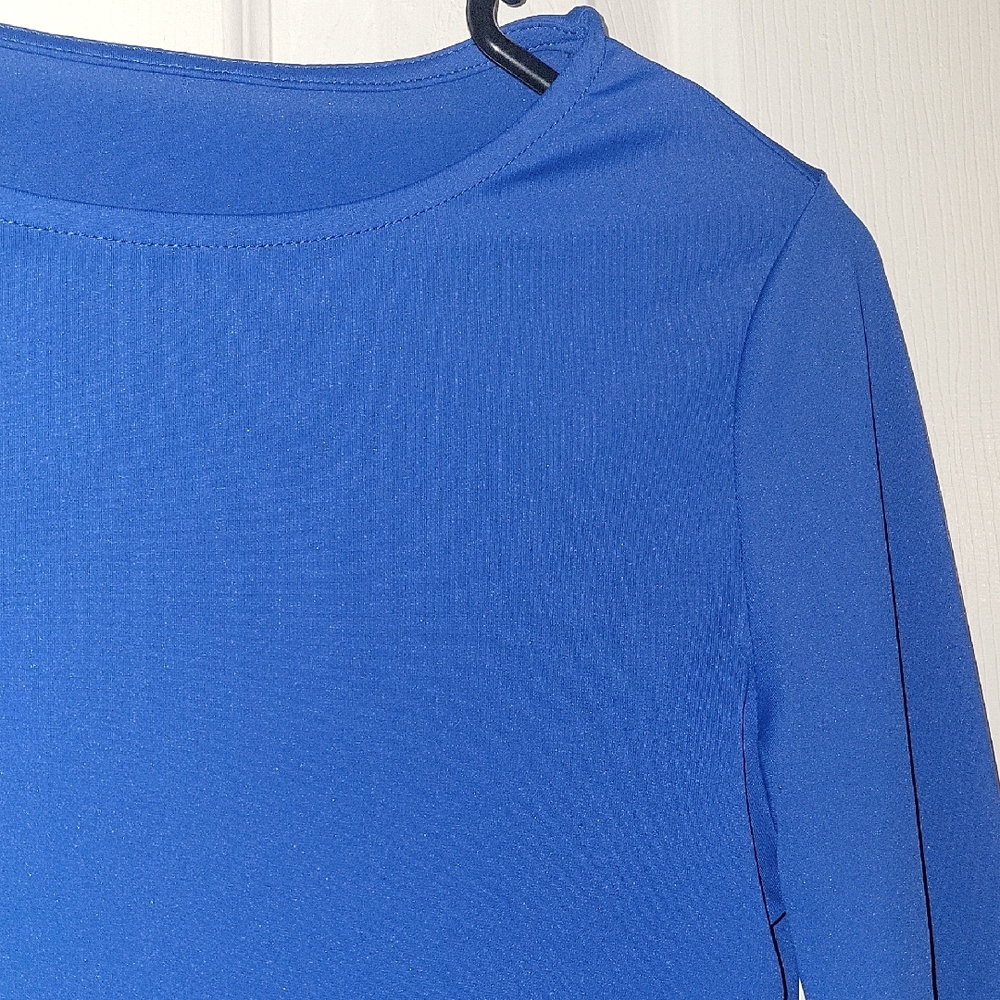 Blue Long Sleeve Women's Top - Picture 2 of 3
